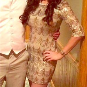 Gold sequin dress